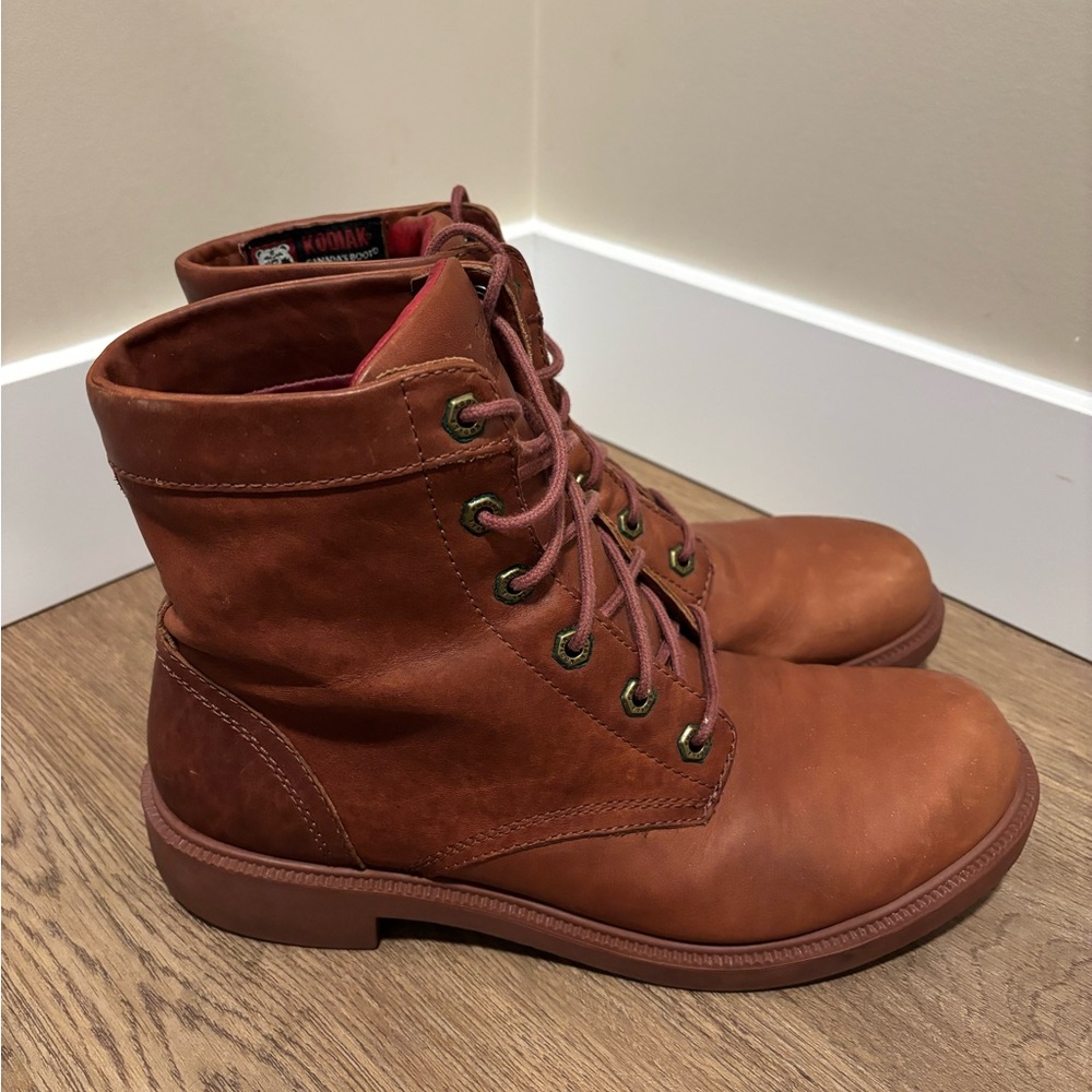 New Without Tags - Kodiak Brown Leather Lace-Up Boots